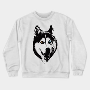 Siberian Husky Face Design Crewneck Sweatshirt